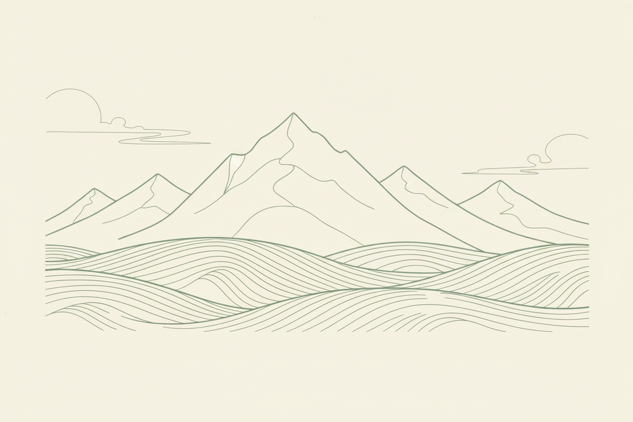 North Soul Hero - Bold Mountain Line Drawing